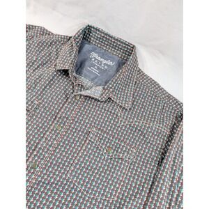 Wrangler Retro Premium Shirt Men's Mettal Snap UP  AOP Cactus Print Size XL